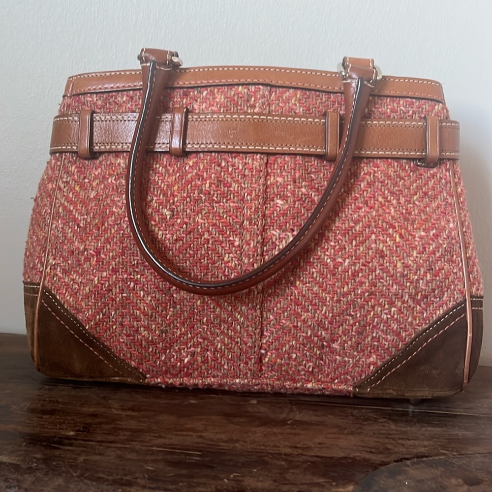 Coach tweed and suede handbag - GUC